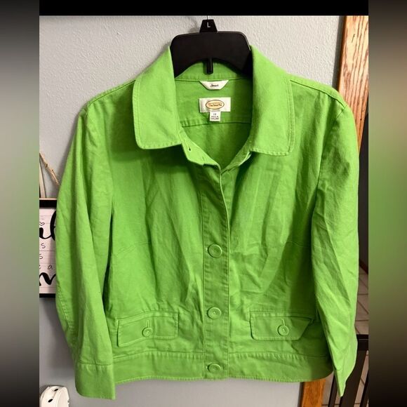 Talbots Women's Size Medium Green Button Down Coat Size Medium - Picture 1 of 7